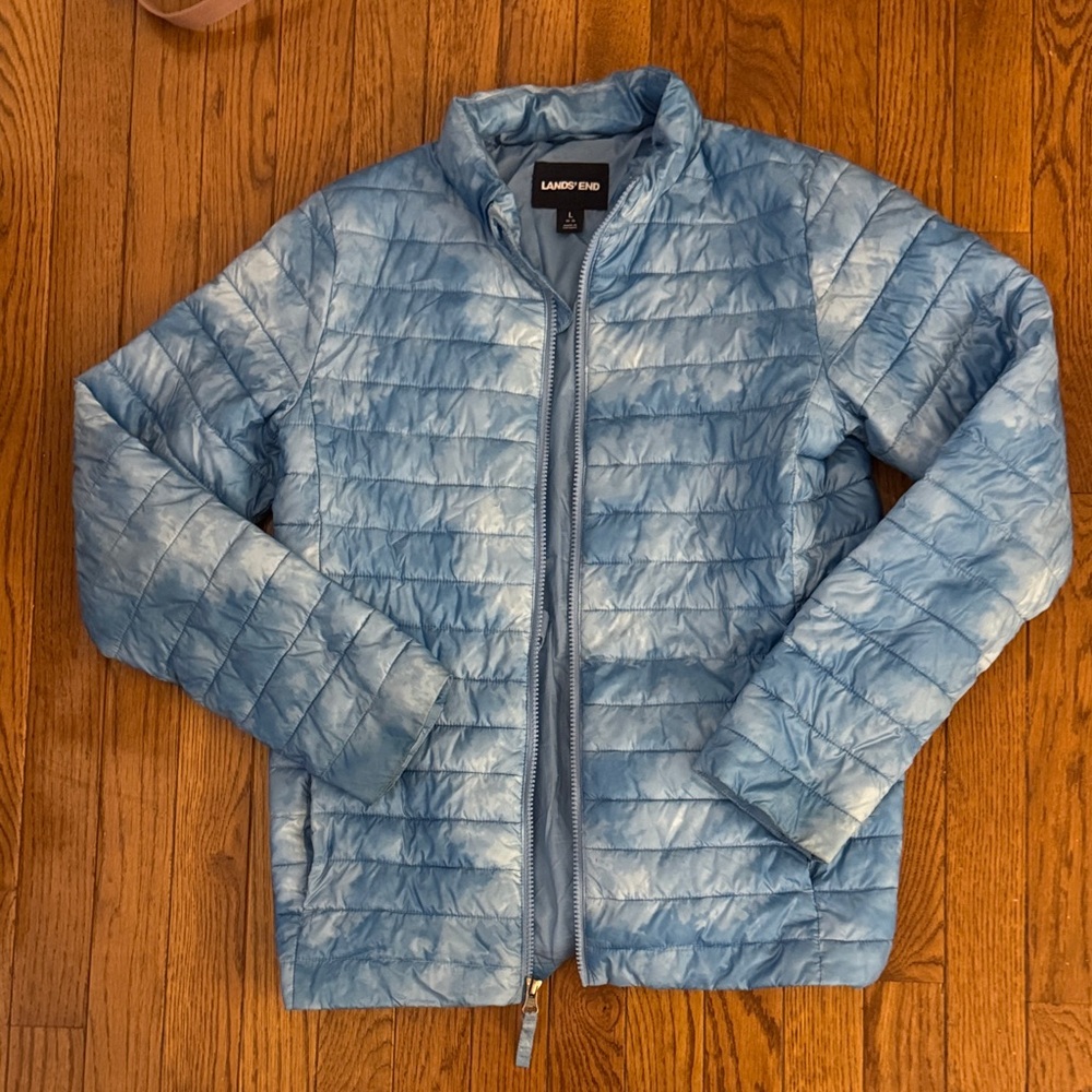 Lands' End Kids Light Blue Puffer Coat